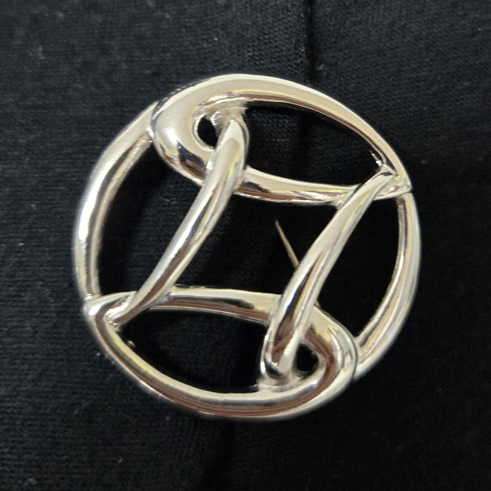 Monet Silver Textured Brooch
